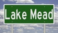 Road sign for Lake Mead Nevada