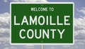 Road sign for Lamoille County