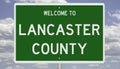 Road sign for Lancaster County