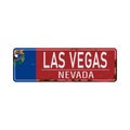 Red road sign Las Vegas in old grungy rusted style Royalty Free Stock Photo