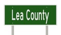 Road sign for Lea County
