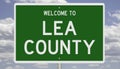 Road sign for Lea County