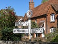 Road sign at The Lee, Buckinghamshire, England, UK with distances to Swan Bottom, Wendover, Great Missenden, Lee Common, Chesham Royalty Free Stock Photo