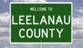 Road sign for Leelanau County