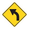 Road Sign - Left turn Royalty Free Stock Photo