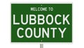 Road sign for Lubbock County Royalty Free Stock Photo