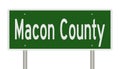 Road sign for Macon County