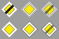 Road sign Main road. Vector illustration Royalty Free Stock Photo