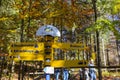 Germany, Neuschwanstein Castle, maple forest, forest trail, road sign Royalty Free Stock Photo