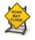 Road sign - road may flood Royalty Free Stock Photo