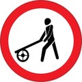 A road sign meaning traffic with handcarts is prohibited Royalty Free Stock Photo