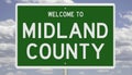 Road sign for Midland County