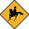 A road sign, the movement of riders. Vector image. Royalty Free Stock Photo