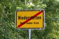 Road sign with the names of local cities on the road of Niederstetten in Germany Royalty Free Stock Photo