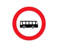 Road sign no bus entry. Vector illustration