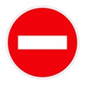 Road sign NO ENTRY FOR VEHICULAR TRAFFIC on white, illustration Royalty Free Stock Photo