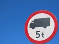 Road sign no trucks Royalty Free Stock Photo