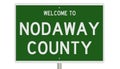 Road sign for Nodaway County