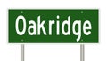 Road sign for Oakridge Royalty Free Stock Photo