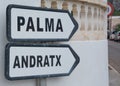 Road sign Palma Andratx