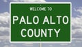 Road sign for Palo Alto County