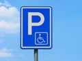 Road sign, parking for disabled Royalty Free Stock Photo