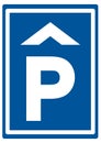 Road sign, parking lot, underground garage, blue vector icon Royalty Free Stock Photo