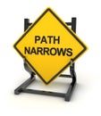 Road sign - path narrows