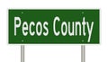 Road sign for Pecos County