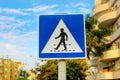 Road sign Pedestrian crossing in Israel Royalty Free Stock Photo
