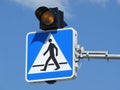 Road sign pedestrian crossing Royalty Free Stock Photo