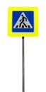 Road sign pedestrian road on a white background. Sign for pedestrians. Transition Royalty Free Stock Photo