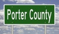 Road sign for Porter County Royalty Free Stock Photo