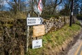 road sign post on the B6259 POINTING nATEBY NEAR kIRKBY sTEPHEN Royalty Free Stock Photo