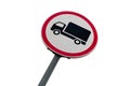 Road sign prohibiting the movement of trucks