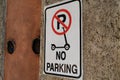 Road sign prohibiting the parking of scooters