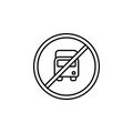 road sign prohibition to buses icon. Element of traffic signs icon for mobile concept and web apps. Thin line road sign