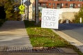 A road sign put by Montgomery County directs residents to a drive through free COVID-19 testing site Royalty Free Stock Photo