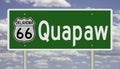 Road sign for Quapaw Oklahoma on Route 66