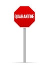 Road sign quarantine Royalty Free Stock Photo