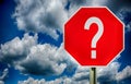 Road sign with a question mark Royalty Free Stock Photo