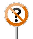 Road sign with question mark Royalty Free Stock Photo