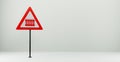 Road sign Railway crossing with a barrier, 3d sign isolated on white background, copy space. 3D work and 3D illustration Royalty Free Stock Photo