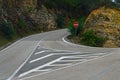 Road sign on the ramification of roads Royalty Free Stock Photo