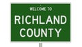 Road sign for Richland County