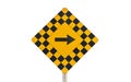 Road Sign with Right Arrow Isolated on a White Background Royalty Free Stock Photo