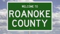 Road sign for Roanoke County