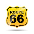 Road sign route 66 icon