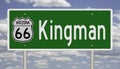 Road sign for Route 66 town of Kingman Arizona