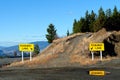 Road Sign for Runaway truck ramp in the forest on a mountain road Royalty Free Stock Photo